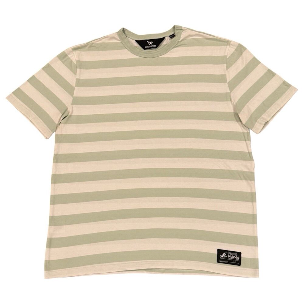 Paper Planes Breton Stripe Shirt Green Greatness Is A Process Roc Nation Size L